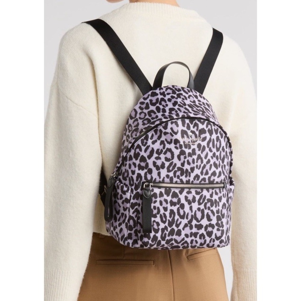 Kate Spade New York Leopard Print Backpack Animal  Lavender Purple NWT ($299)